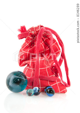 Red bag with marbles 8146289
