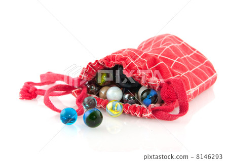 Red bag with marbles 8146293