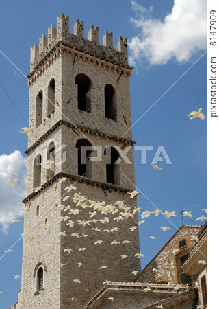 Tower of basilica in Assisi 8147909