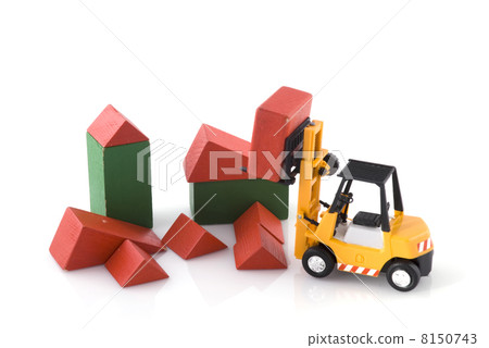 fork-lift truck at toys construction place 8150743