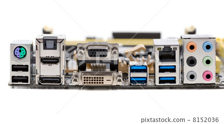 rear of the motherboard close-up 8152036