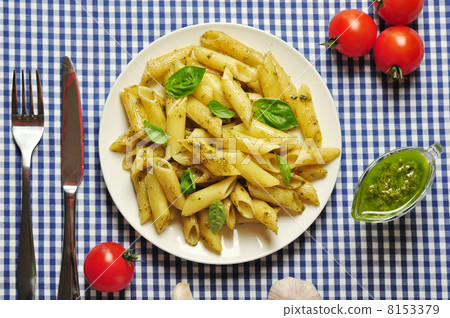 pasta with pesto pasta with pesto 8153379