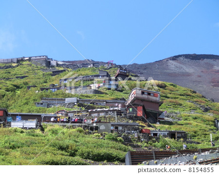 Fuji mountain hut on the mountainside 8154855