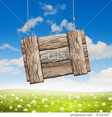 Wooden blank banner 8156187
