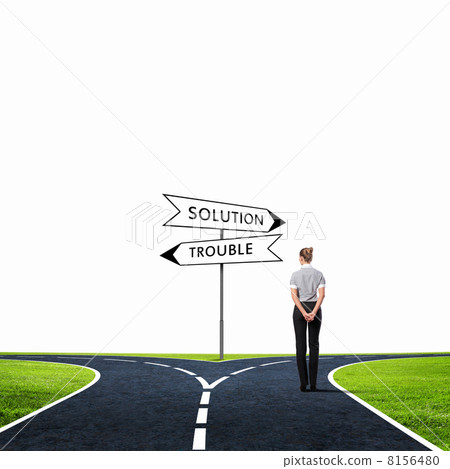 Woman at crossroads 8156480
