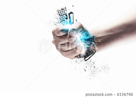 Hand squeezing keyboard Hand squeezing keyboard 8156798