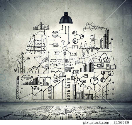 Business sketch on wall Business sketch on wall 8156989