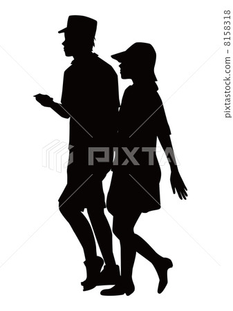 男性女性夫婦剪影 8158318