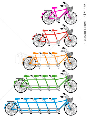 tandem bicycle set, vector illustration, design elements 8160276