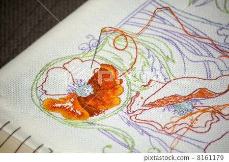 Handmade flower embroidery 8161179