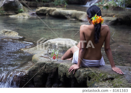 girl sitting by the creek girl sitting by the creek 8161383