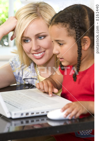 Teacher & Female Child Girl Using Computer Teacher & Female Child Girl Using Computer 8161440