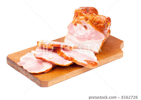 Meat product on cuttingboard. isolated on white background 8162726