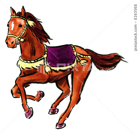 Brown horses with ornaments Brown horses with ornaments 8163568