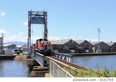 Freight train across Suehiro bridge 8163769