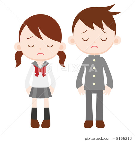 A man and a girl in uniform wear down A man and a girl in uniform wear down 8166213