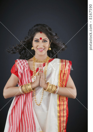 Portrait of Bengali woman greeting 8167590
