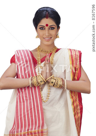 Portrait of Bengali woman greeting 8167596