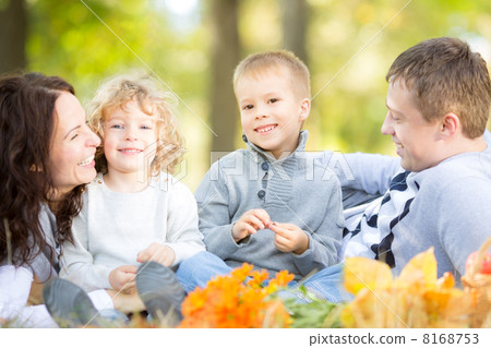 Family having picnic in autumn 8168753