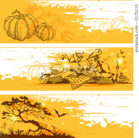 Yellow Halloween  banners 8170215