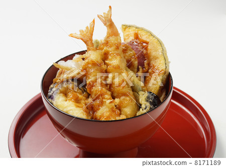 米飯和油炸魚碗 8171189