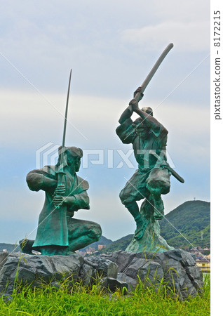 Miyamoto Musashi和Sasaki Kojiro的戰斗形象（Ganryujima（Funami Island）/山口縣下關市Daiji Hikoshima角色Funoshima） 8172215