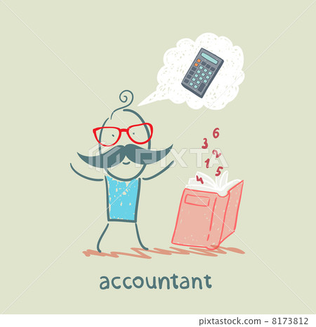 accountant with a book about thinking about numbers calculator accountant with a book about thinking about numbers calculator 8173812