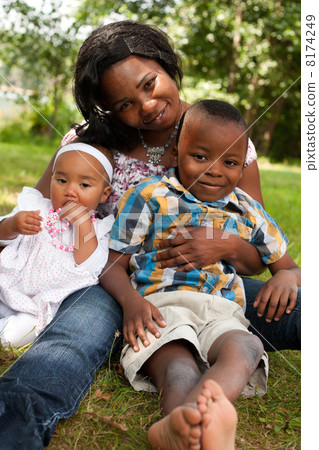 Happy african mother and children Happy african mother and children 8174249