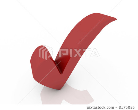 Perfect 3d checkmark isolated on white 8175085
