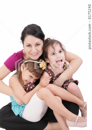 Happy mother with two kids Happy mother with two kids 8175240