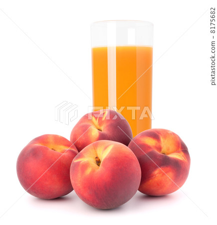 Peach fruit juice in glass 8175682