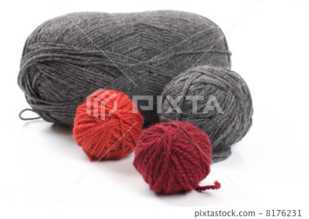 Several balls of wool on a white background Several balls of wool on a white background 8176231