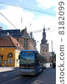 Scenery of Oslo Cathedral and tram 8182099