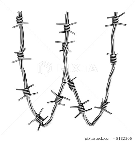 Barbed wire alphabet, W 8182306