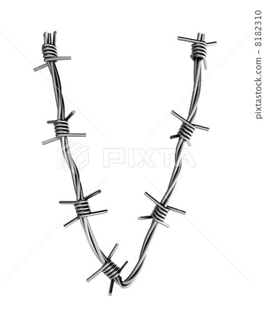 Barbed wire alphabet, V 8182310