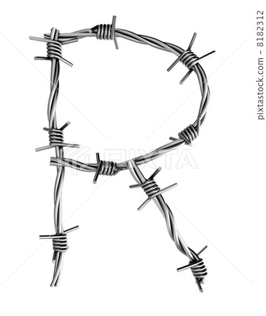 Barbed wire alphabet, R Barbed wire alphabet, R 8182312
