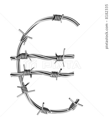 Barbed wire alphabet, euro symbol 8182335