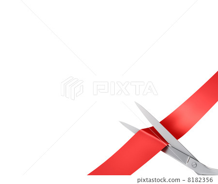 Scissors cut ribbon, closeup corner version Scissors cut ribbon, closeup corner version 8182356