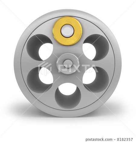 Revolver cylinder with one bullet Revolver cylinder with one bullet 8182357