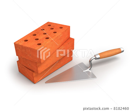 Bricks and trowel 8182460
