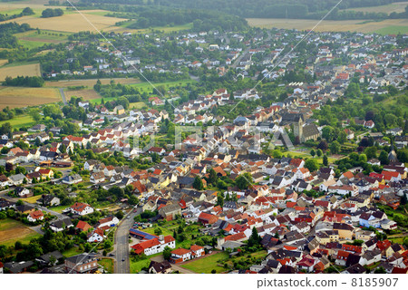 View on German small town during sunset View on German small town during sunset 8185907