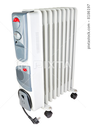 Indoor oil electric heater. On a white background. Indoor oil electric heater. On a white background. 8186197