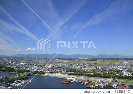 Suzuka range seen from Yokkaichi Port Port Building 8186245