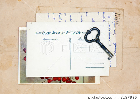 old letters, empty post cards, vintage background 8187986