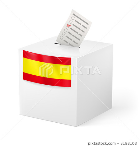 Ballot box with voicing paper. Spain. Ballot box with voicing paper. Spain. 8188108