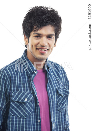 Portrait of stylish young man smiling over white background Portrait of stylish young man smiling over white background 8191600
