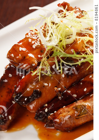 grilled ribs with salad grilled ribs with salad 8194861