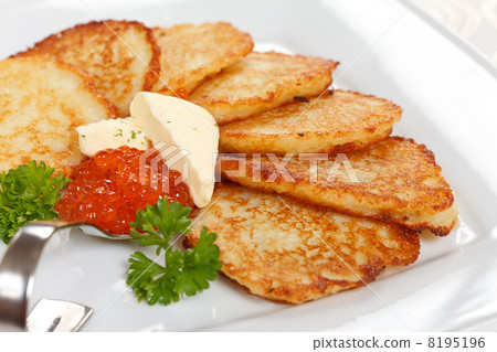 fried potatoes pancakes with caviar fried potatoes pancakes with caviar 8195196