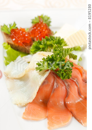appetizer with smoked salmon appetizer with smoked salmon 8195280
