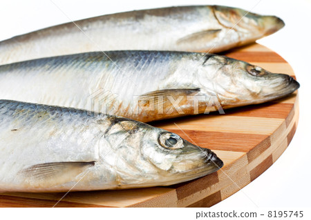 Fresh fishes on white background 8195745